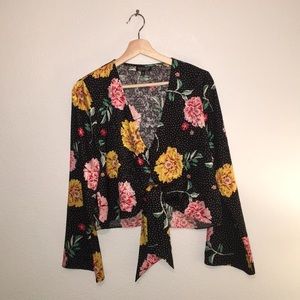 TOPSHOP tie front blouse